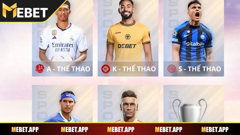 Các sảnh cược top đầu chỉ có tại thể thao Mebet