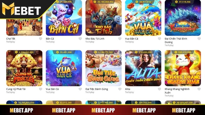Top game nổ hũ hot tại Mebet